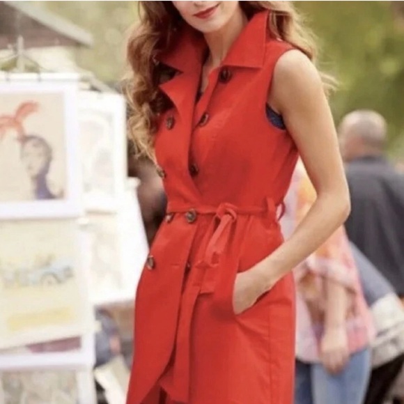 CAbi convertible trench coat Vibrant Red - Picture 3 of 9